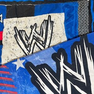 WWE Pillowcase and Sham Set John Cena Triple H Kids Blue Red Wrestling Bedding